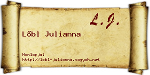 Lőbl Julianna névjegykártya